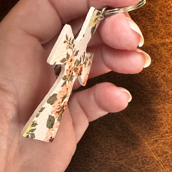 Keychain bag charm floral cross with charm - Picture 5 of 10
